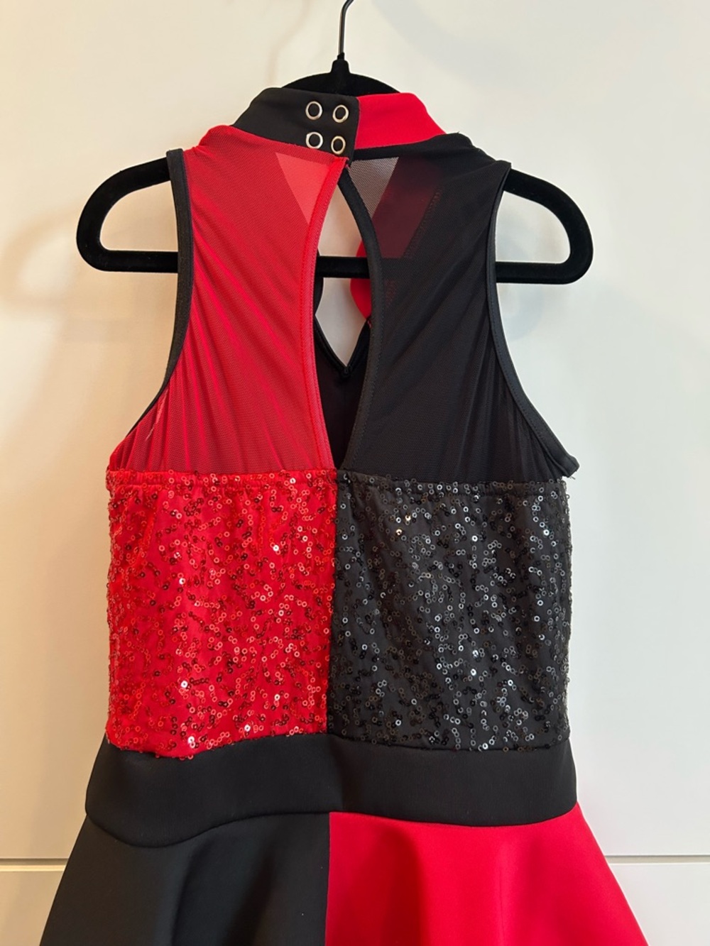 Weissman Red & Black Sequin Panel Dance Costume - MC (10/12) - Picture 12 of 15